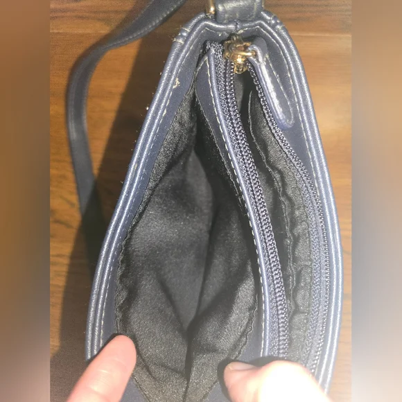 Vintage 90s Liz Claiborne Small Blue Leather Shoulder Bag Purse RARE FIND-EUC - Picture 8 of 11